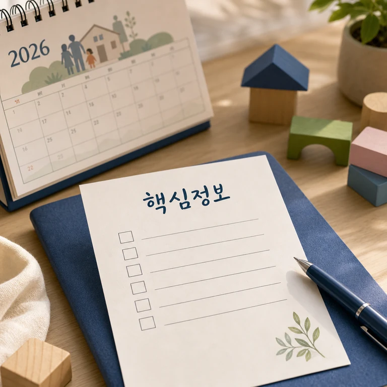 아이 키우기 좋은 나라 실현 핵심 정보를 확인하는 가족 일정표와 체크리스트 이미지
