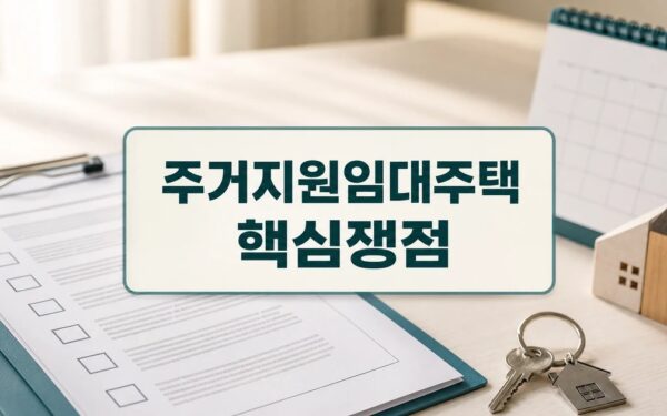 주거지원·임대주택 쟁점과 영향 신청 전 꼭 볼 자격과 마감일 정리