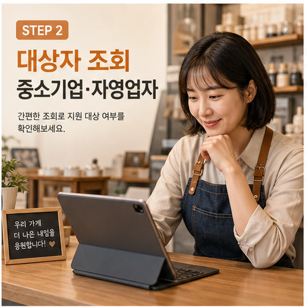 중소기업 자영업자 금리우대 대상자 조회 이미지