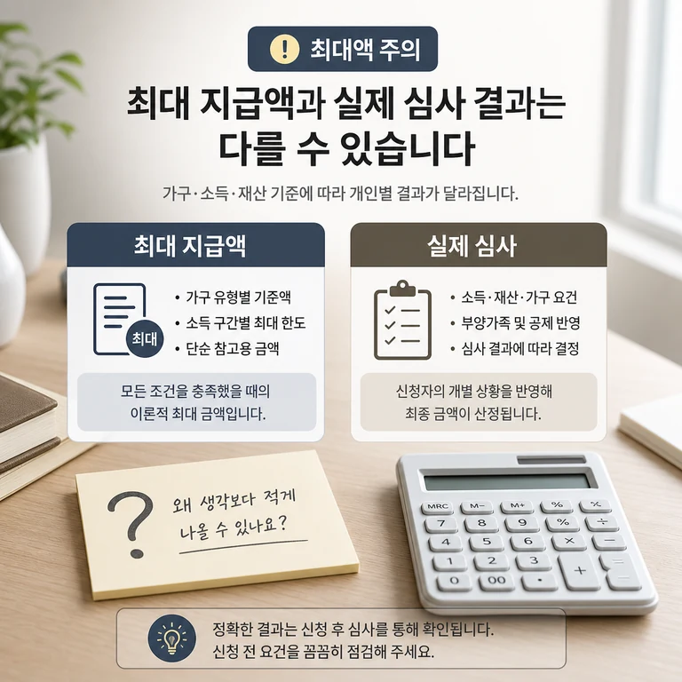 근로장려금 최대 지급액과 실제 심사 차이를 주의하는 FAQ 이미지