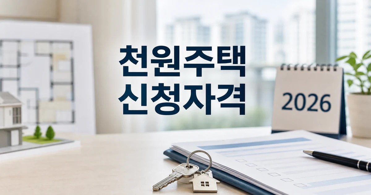 천원주택 신청자격을 확인하는 서류와 열쇠, 2026 달력 대표 이미지
