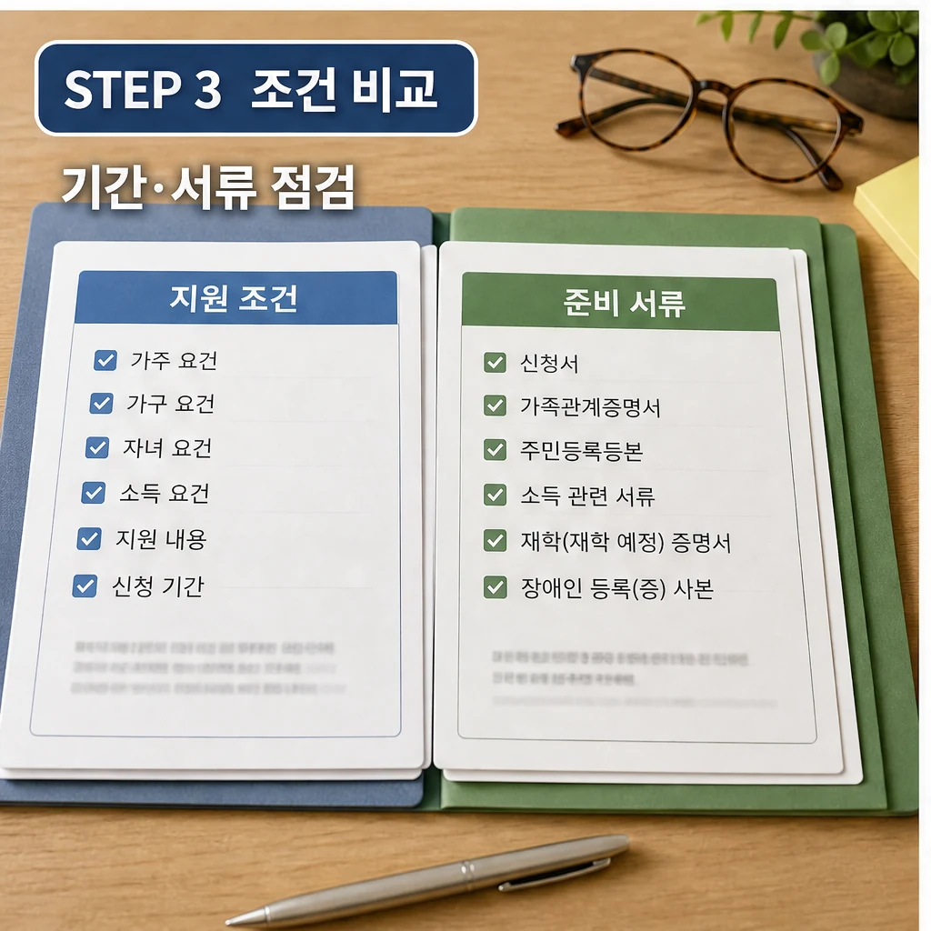 교육비 지원 조건 비교와 준비 서류 점검 이미지