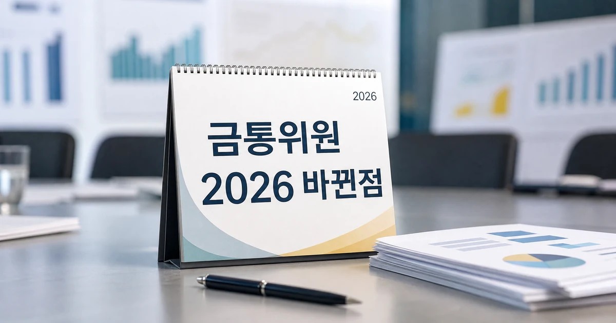 금통위원 2026 바뀐점 안내 문구와 회의실 캘린더를 보여주는 대표 이미지