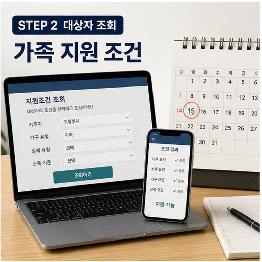 의정부 장애인 부모·발달장애인, 김원기 예비후보 선거사무소 방문…“주거·생활지원 확대 시급 대상·확인 방법 본문 이미지 2 - 가족 지원 조건 대상자 조회