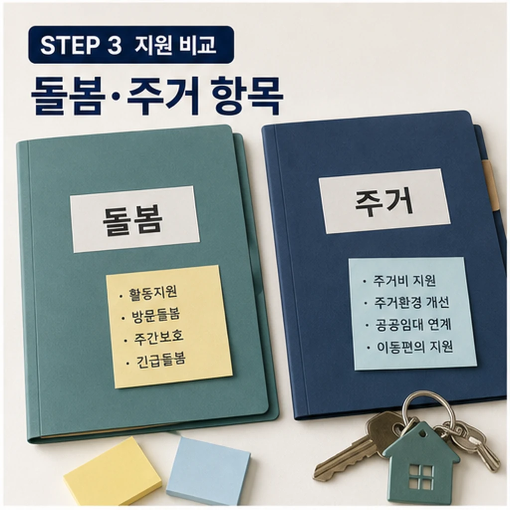 의정부 장애인 부모·발달장애인, 김원기 예비후보 선거사무소 방문…“주거·생활지원 확대 시급 대상·확인 방법 본문 이미지 3 - 돌봄·주거 지원 항목 비교