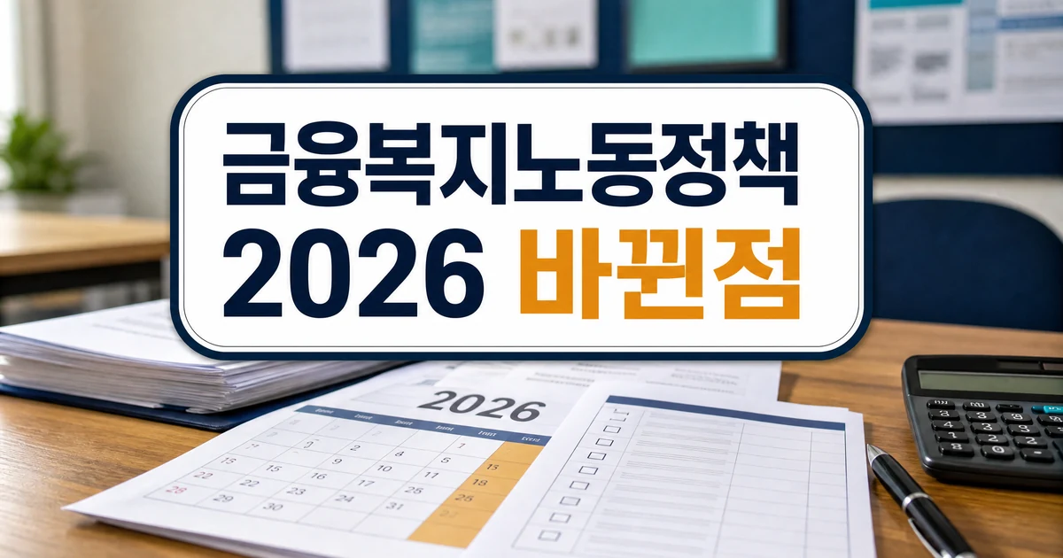 2026 금융 복지 노동 정책 26가지 바뀐점 대표 이미지