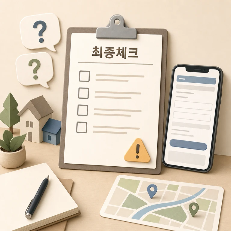 경주시 공식 확인 전 최종 주의사항을 점검하는 체크리스트 이미지