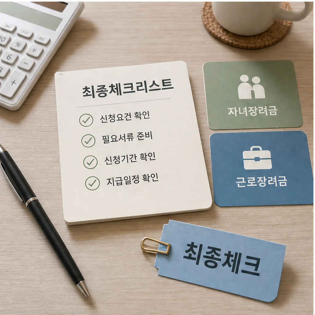 정기 자녀·근로장려금 신청 전 최종 체크포인트 이미지