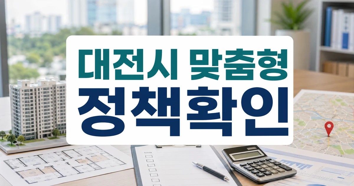대전시 맞춤형 주거지원사업 1천610억 투입 대상 확인 대표 이미지