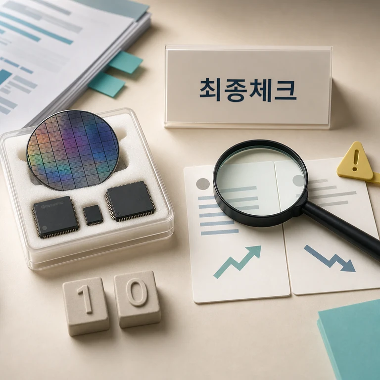 반도체 경기와 성장률 자료 활용 체크리스트를 비교하는 이미지