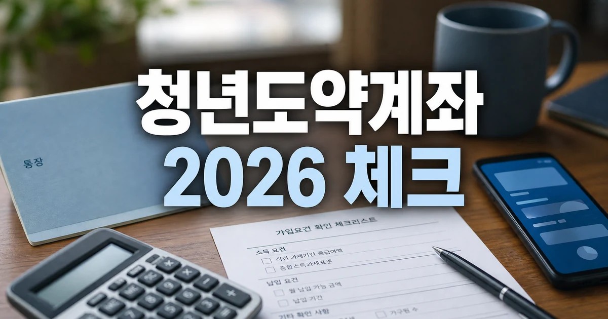 청년도약계좌 2026 가입 전 소득과 납입 조건 확인을 보여주는 대표 이미지