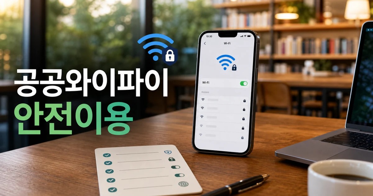 공공와이파이 안전 이용 체크포인트를 보여주는 스마트폰 보안 대표 이미지