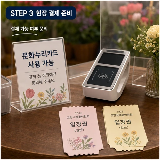 2026 고양국제꽃박람회 현장 결제 준비와 입장권 확인 이미지
