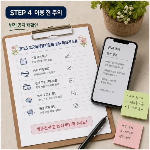 고양국제꽃박람회 문화누리카드 이용 전 체크리스트 이미지