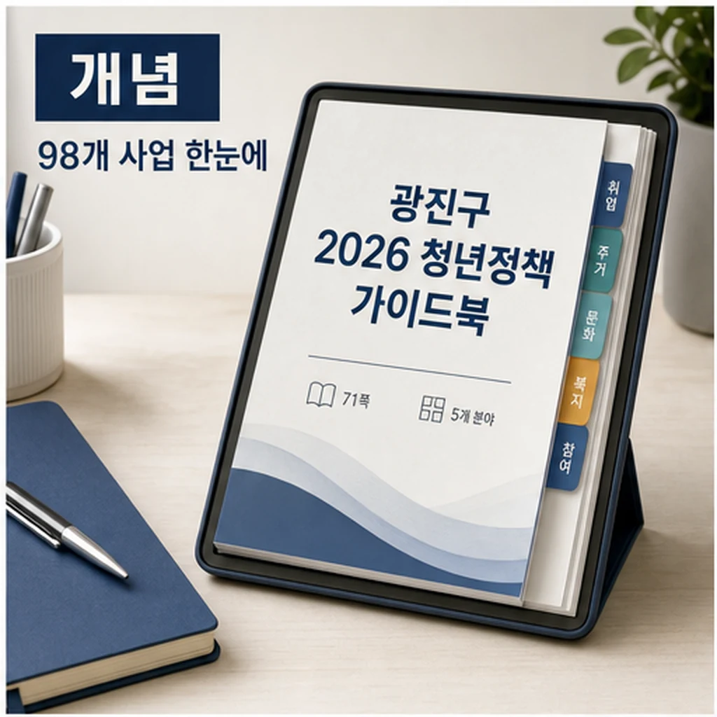2026 광진구 청년정책 안내서 98개 지원사업 구성 요약 이미지