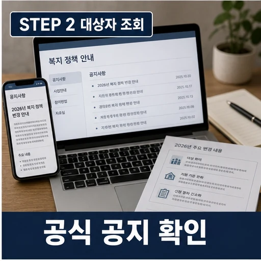 2026년 보건복지 정책 대상자 조회와 공식 공지 확인 이미지