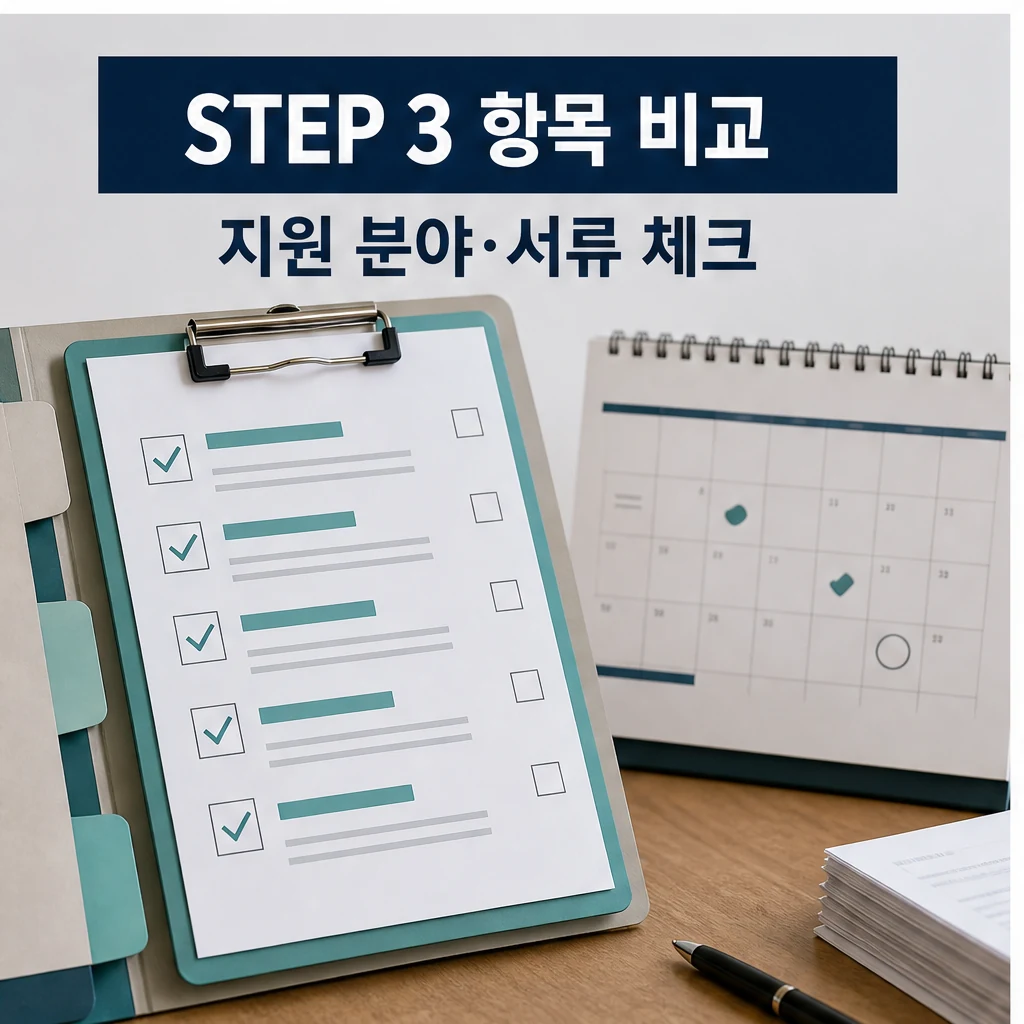 홍천 청년정책 지원 분야와 제출 서류를 비교하는 이미지
