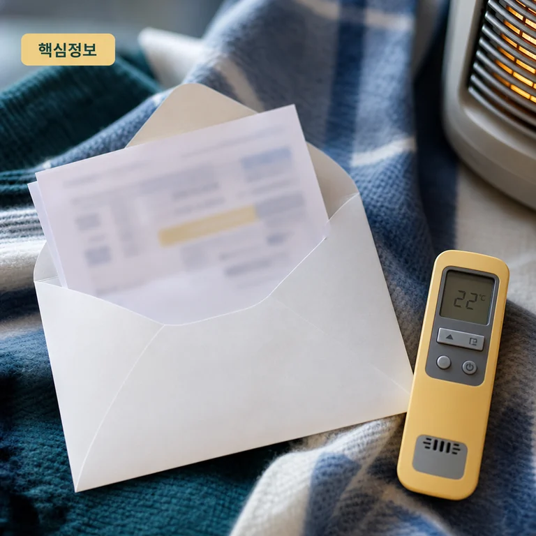 에너지바우처 신청 기준을 확인하기 위한 난방 조절기와 준비 노트 이미지