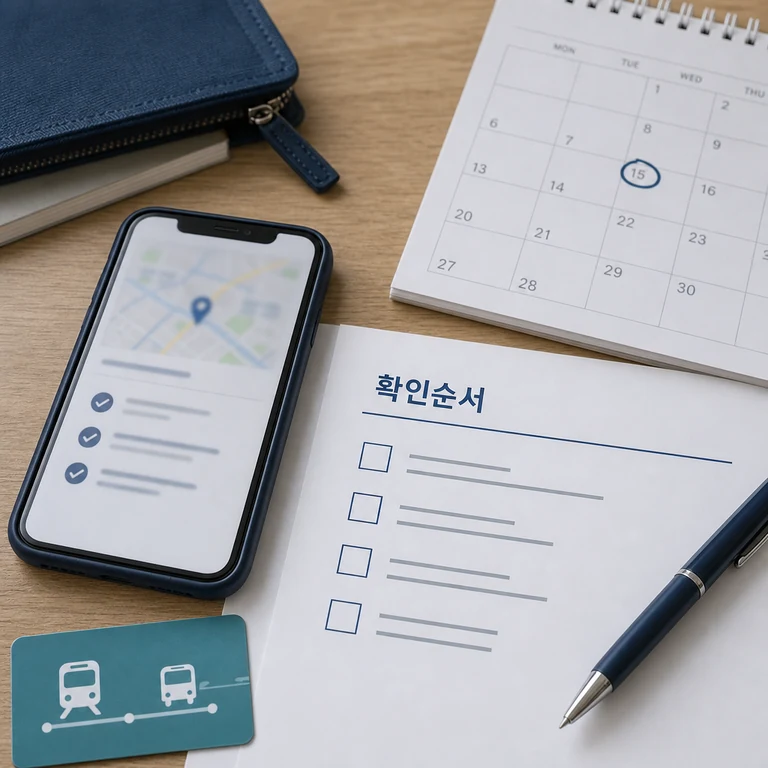 주요정책 설명회 참가 전 시간과 절차를 확인하는 준비 장면