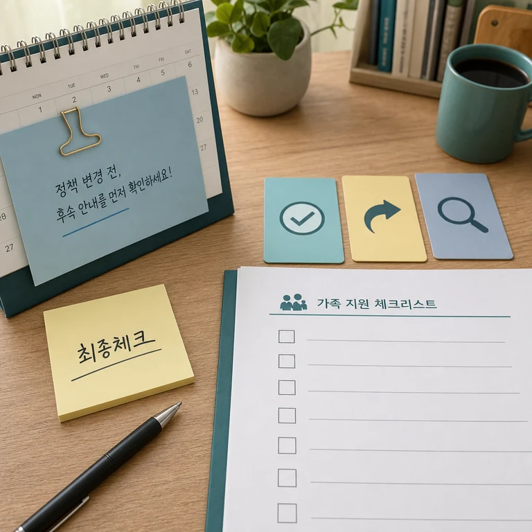 지원 확대와 변경 사항을 최종 확인하는 체크리스트 이미지