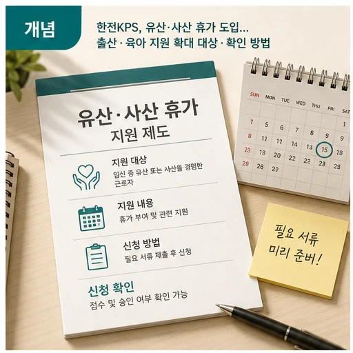 한전KPS 유산·사산 휴가 도입과 출산·육아 지원 제도 개념 이미지