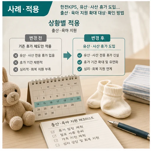 유산·사산 휴가 도입 전후 적용 상황 점검 이미지