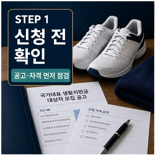 2026 국가대표 생활지원금 신청 전 공고와 자격 확인 이미지