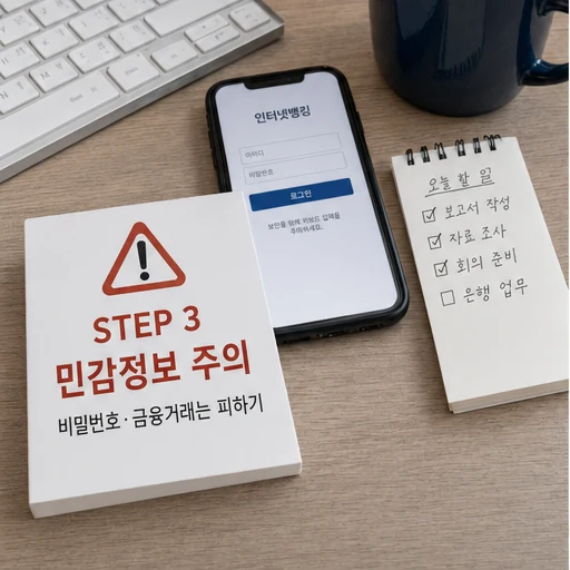 공공와이파이 이용 중 민감정보 주의 이미지