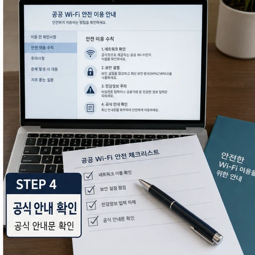 공공와이파이 공식 안전 안내 확인 이미지