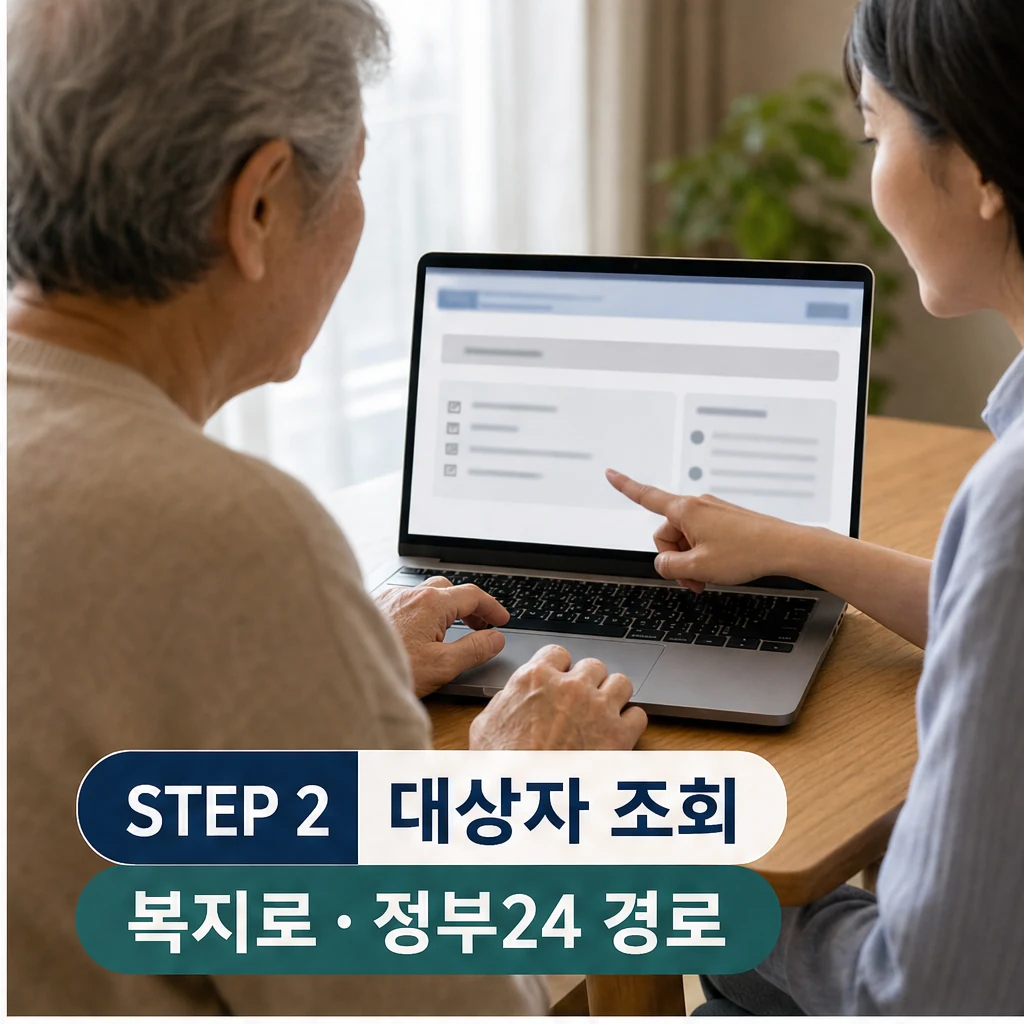 노인복지 대상자 조회와 공식 확인 경로 안내 이미지