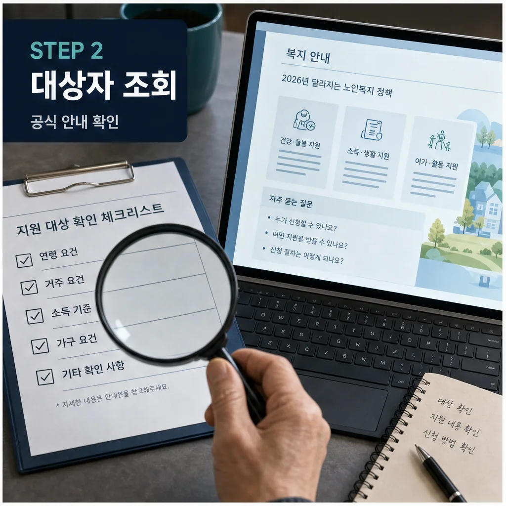 노인복지 정책 대상자 조회와 공식 안내 확인 이미지