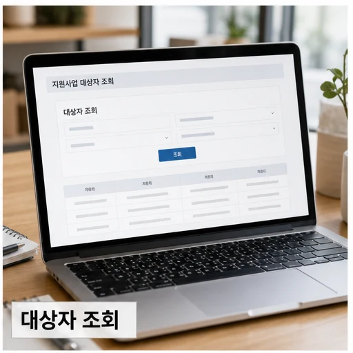 소상공인 지원사업 대상자 조회와 공고 확인 이미지