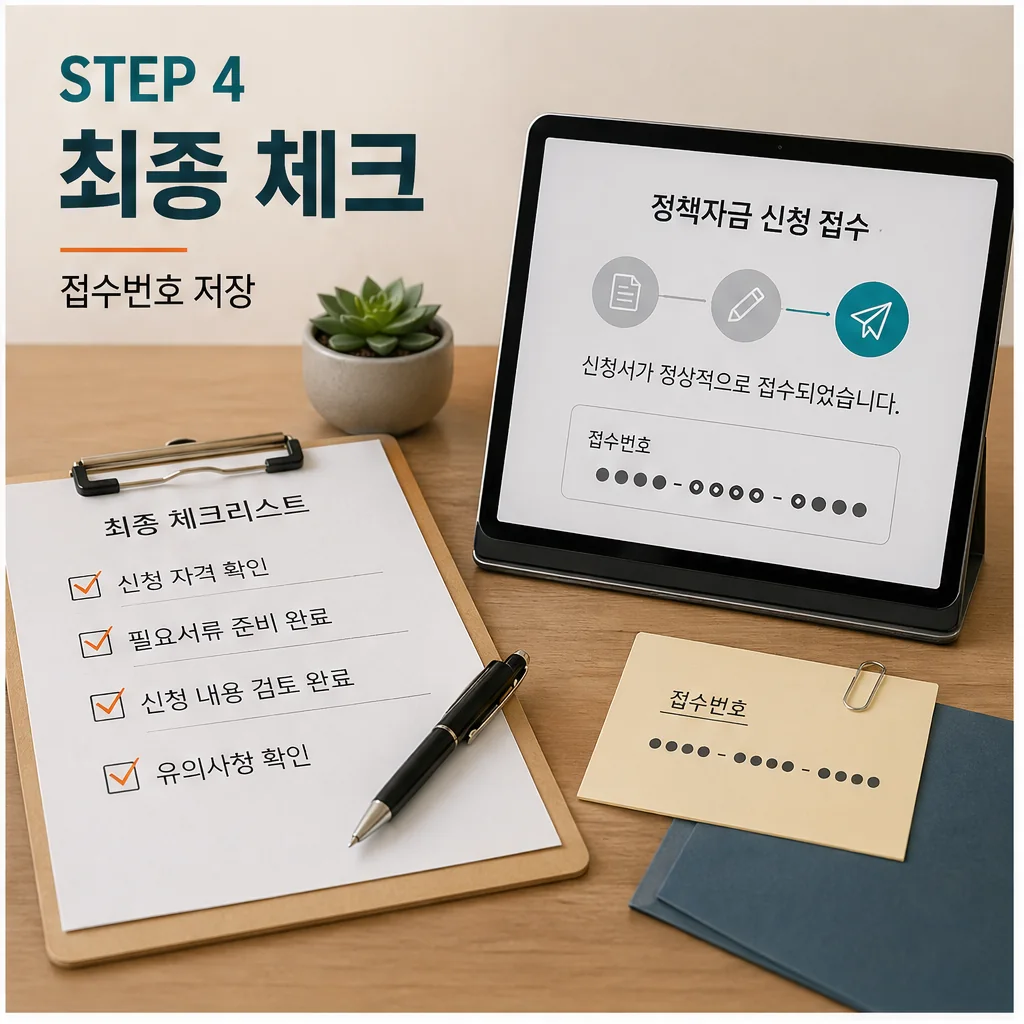 소상공인 정책자금 신청 최종 체크와 접수번호 저장