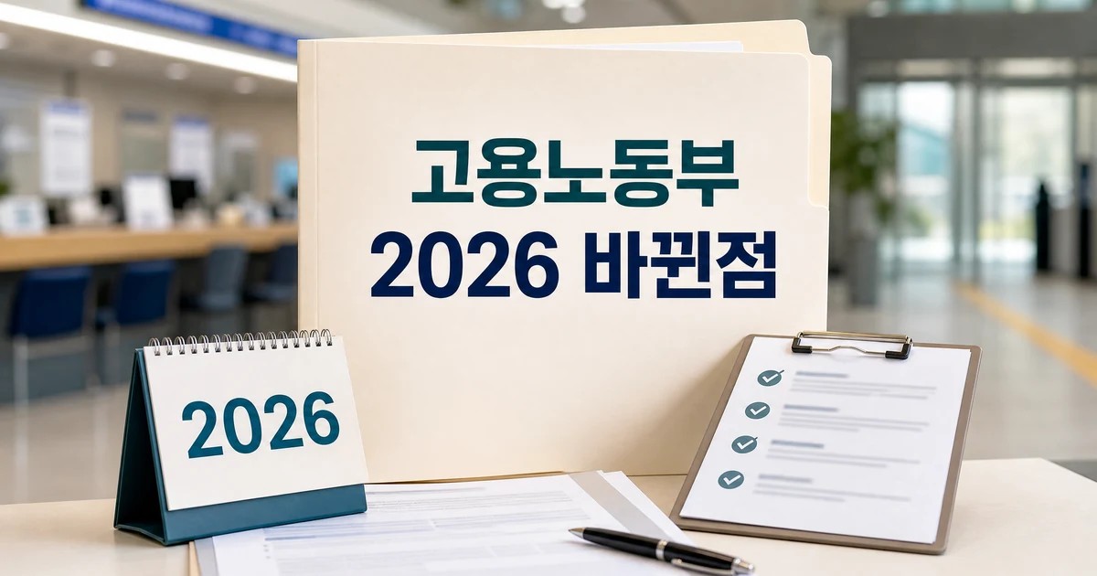 고용노동부 보령지청 2026 변경 내용을 확인하는 달력과 체크 문서 대표 이미지