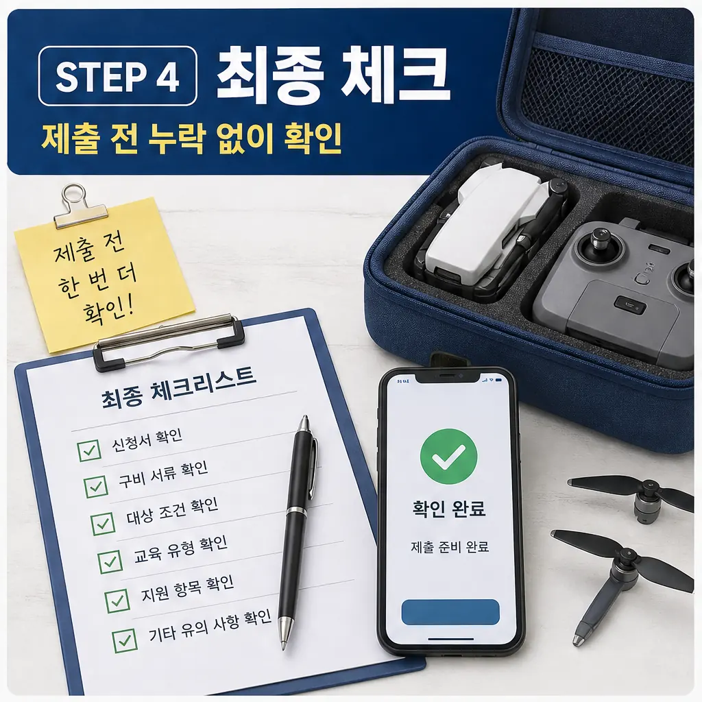 TS, 드론 임무특화교육 본격 운영…교육비 지원 확대 대상·확인 방법 본문 이미지 4 - 최종 체크