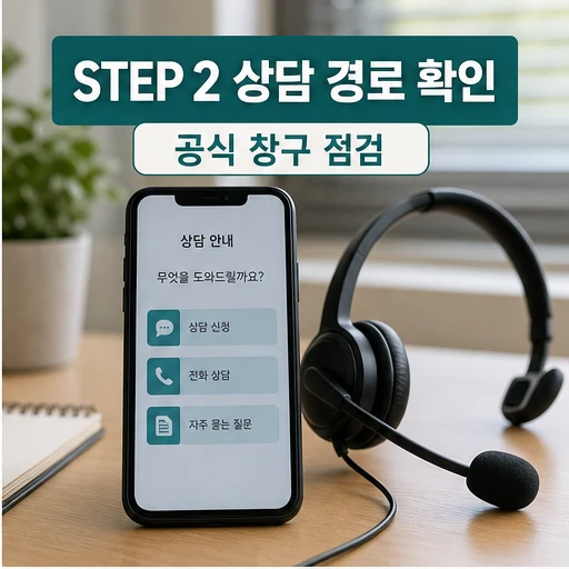 소상공인 지원상담 공식 상담 경로 확인 이미지