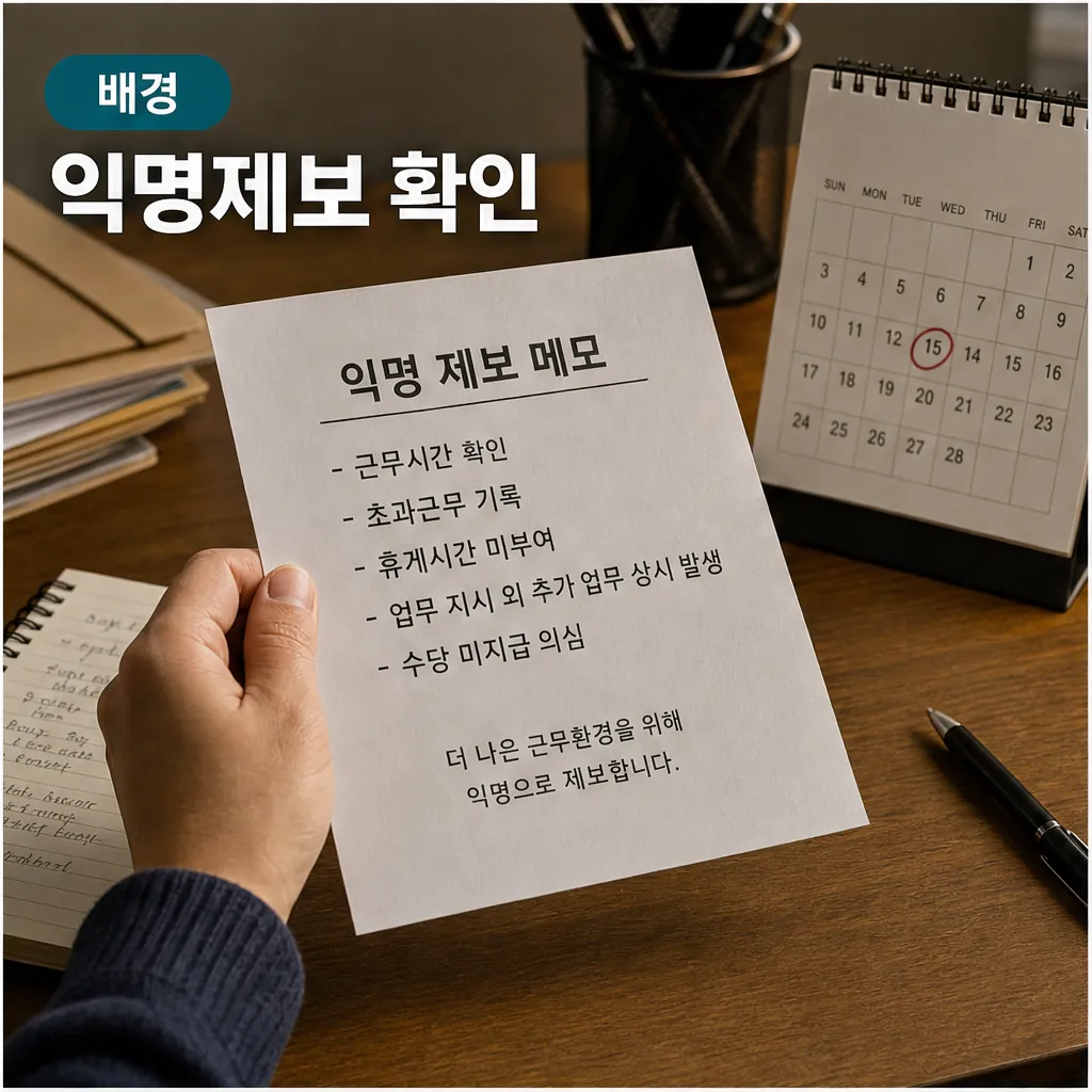 노동부 재직자 익명제보 확인과 공짜노동 근절 배경 이미지