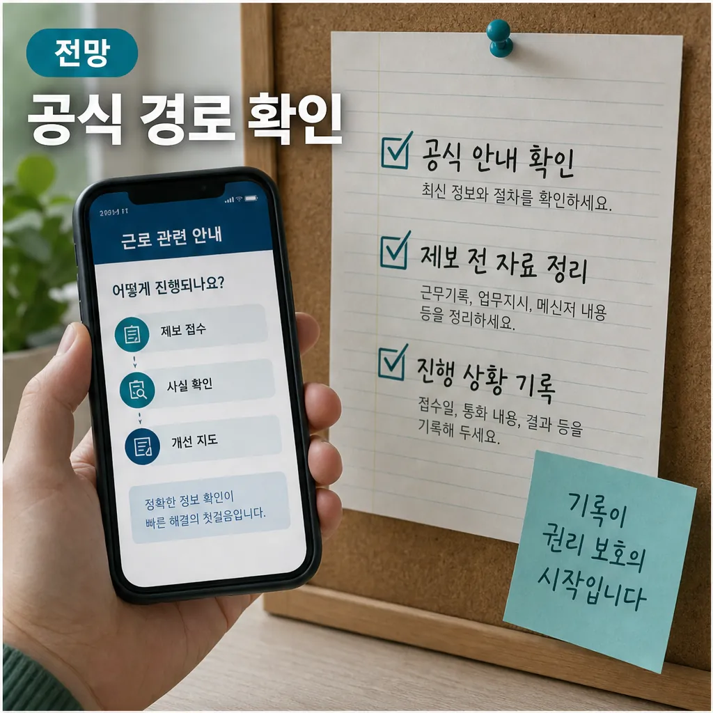 노동부 근로감독 공식 경로 확인 체크 이미지