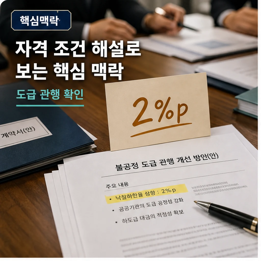 정부, 공공기관 불공정 도급 관행에 메스…낙찰하한율 2%p 상향 대상·확인 방법 본문 이미지 1 - 핵심맥락