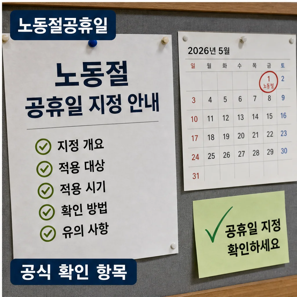 노동절 공휴일 지정 공식 확인 항목을 안내하는 본문 이미지