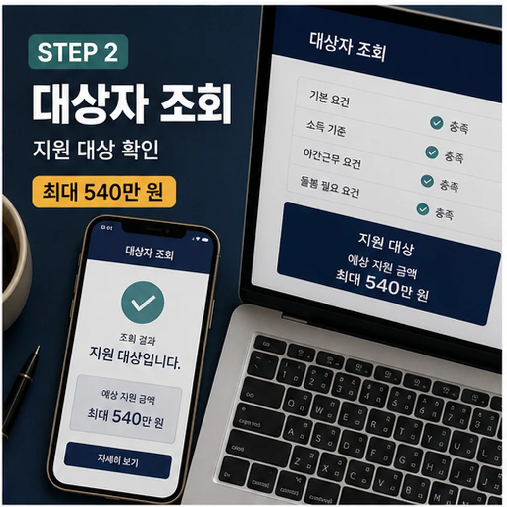 밤에 일하는 소상공인 위해! '아이돌봄서비스' 최대 540만 원 지원 대상·확인 방법 본문 이미지 2 - 대상자 조회