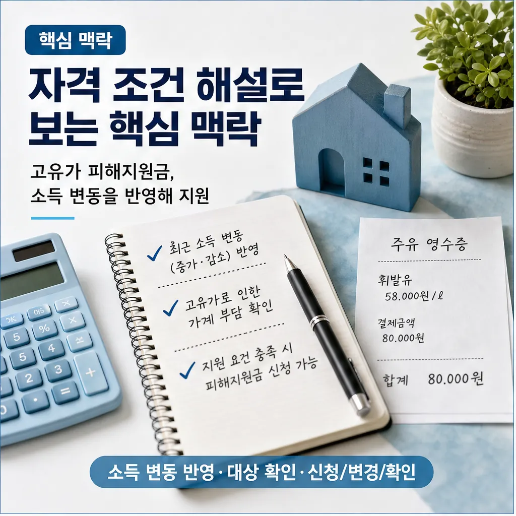 고유가 피해지원금 소득 변동 이의신청 핵심정보 본문 이미지