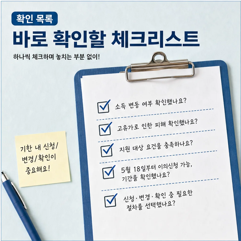 고유가 피해지원금 소득 변동 이의신청 최종체크 본문 이미지
