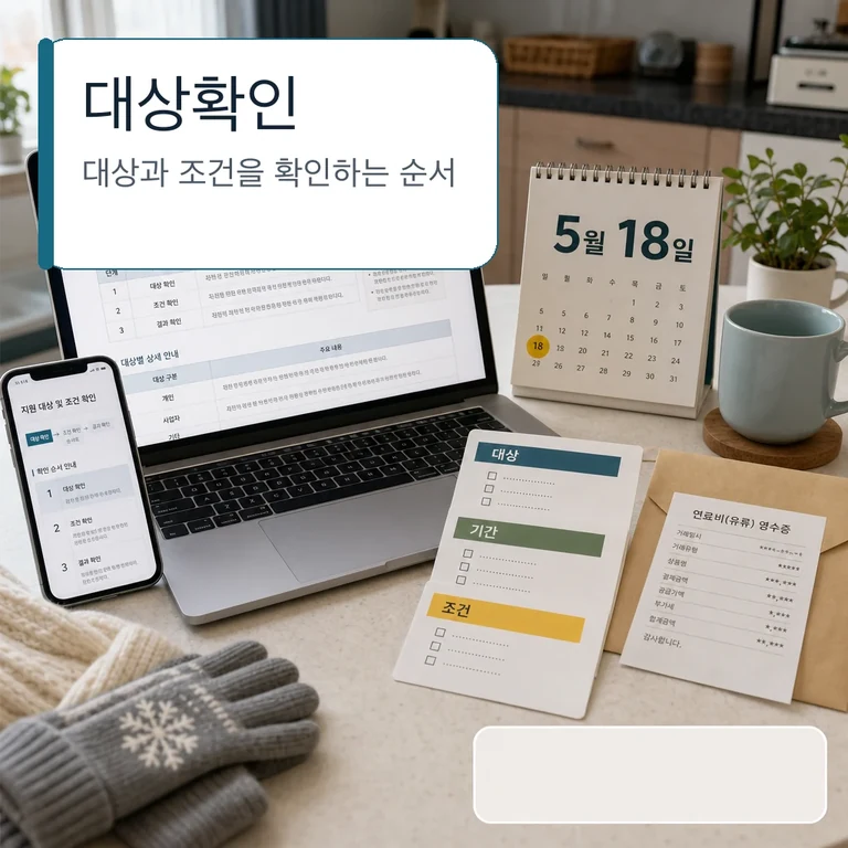 5월 18일 고유가 지원금 대상과 조건을 점검하는 확인 화면 이미지