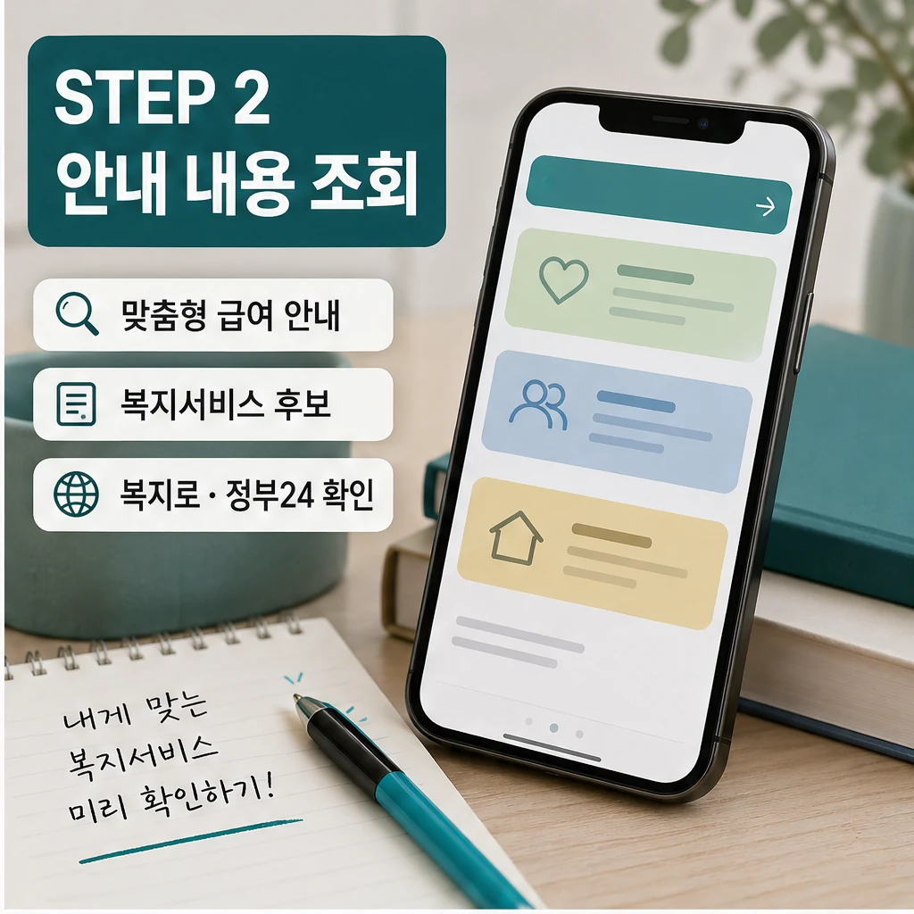 복지멤버십 맞춤형 급여 안내 내용 조회 이미지