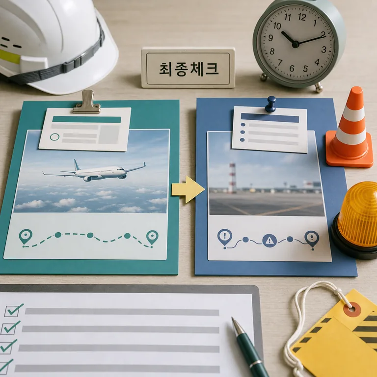 제주항공 현장 안전 체크리스트와 공항 안전 준비물 이미지