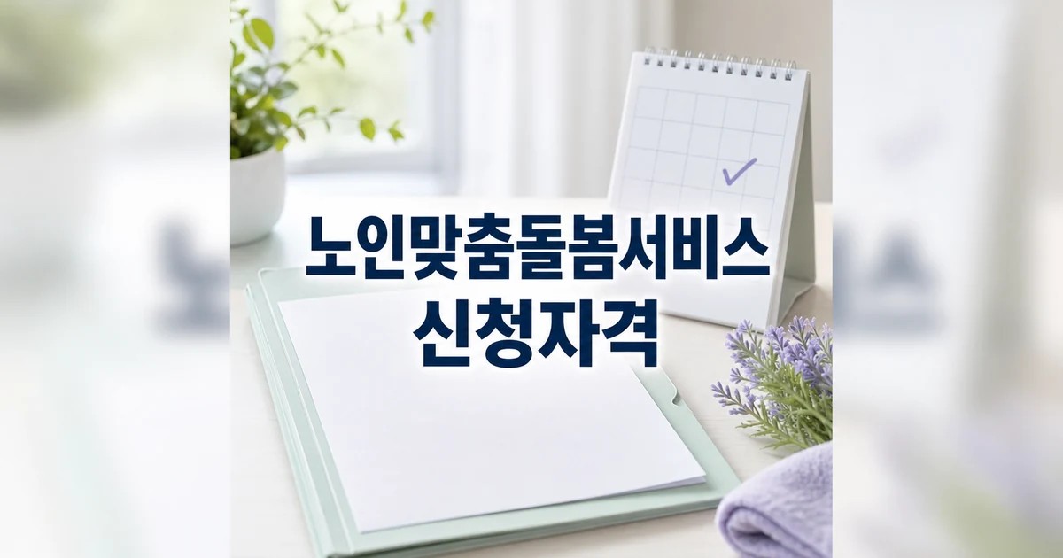 노인맞춤돌봄서비스 2026 신청 대상과 이용 절차·준비서류 총정리 대표 썸네일