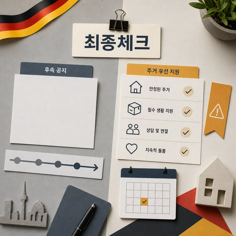 독일 길거리 죽음과 주거 우선 2026 영향 범위와 후속 일정 가이드 본문 이미지 3 - 후속 공지 체크리스트